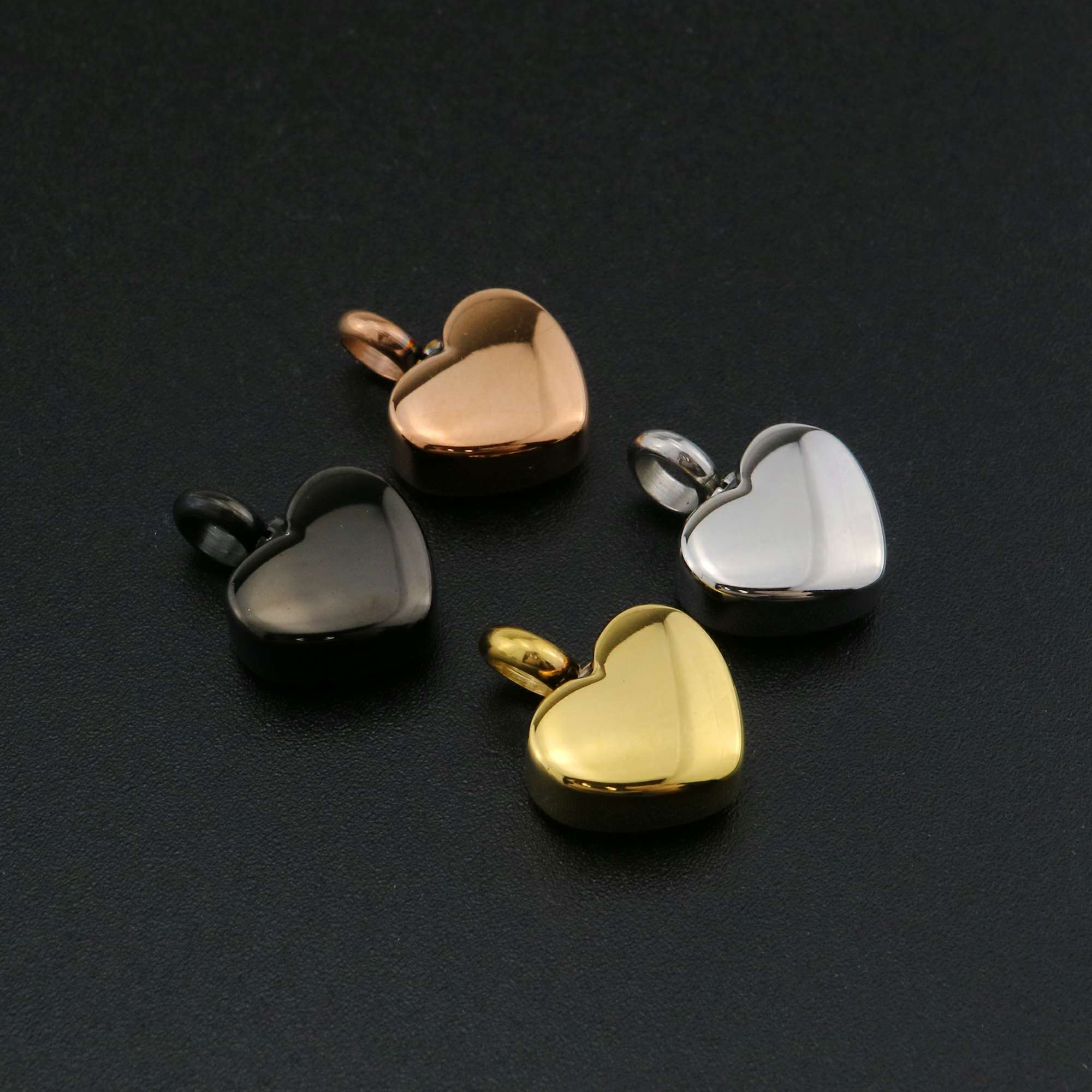 1Pcs 12x15MM Silver Rose Gold Black Plated Tiny Heart Stainless Steel Ash Canister Cremation Urn Wish Vial Pendant Prayer Purfume Box 1130006 - Click Image to Close